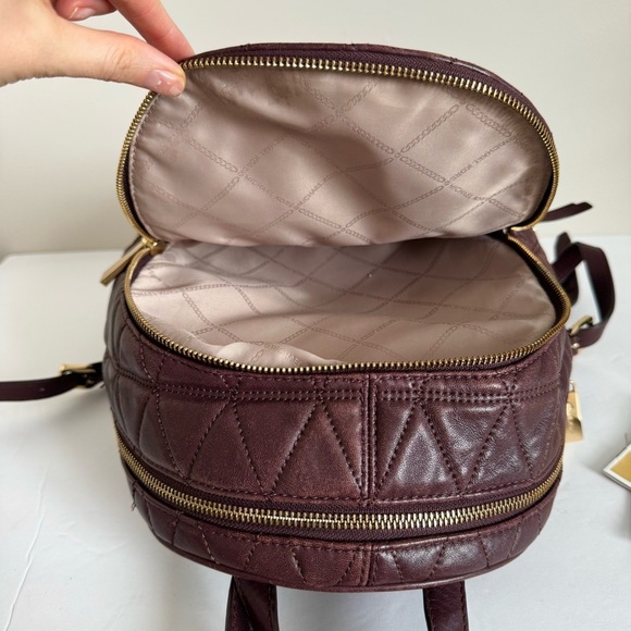 Michael Kors Rhea Medium Quilted Leather Backpack In Barolo - Picture 15 of 16